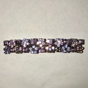 ✨👏Sparkly crystal pink & lavender flower clip